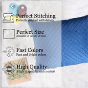 Both Side Quilted Velvet Rectangular Cushion Cover (Set of 2), Blue